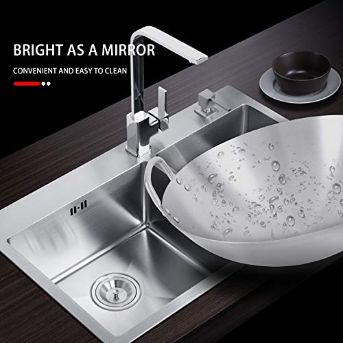 FJNATINH Wok Pan in acciaio inox, pentola cinese