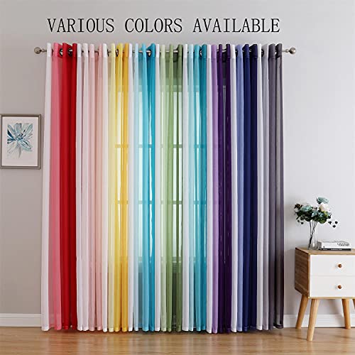 G2000 Sheer Curtains & Drapes 84 Inches Long Grey And White Ombre Curtains For Bedroom Living Room Window Curtains Light Filtering Curtains Grommet Curtains For Patio Sliding Glass Door 2 Panels Set #TOP7