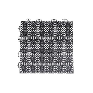 Andiamo Kunststof tegel vloertegel tuintegel terrastegel balkontegel voor binnen en buiten waterdoorlatend weerbestendig 38 x 38 cm Voordeelset: Bestaat uit 14 tegels 2 m2, zwart