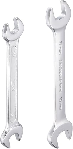uxcell Llave métrica de doble extremo abierto de 0.669 in x 0.748 in, 0.512 in x 0.591 in, apertura en forma de U para hacer bricolaje a mano,