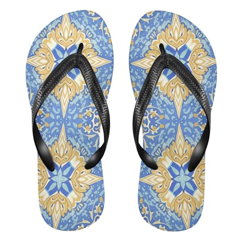 STAYTOP Beautiful Ceramic Tile Pattern Flip Flops Sandals of Men's & Women's,Sandals Beach Slippers Shower Slides