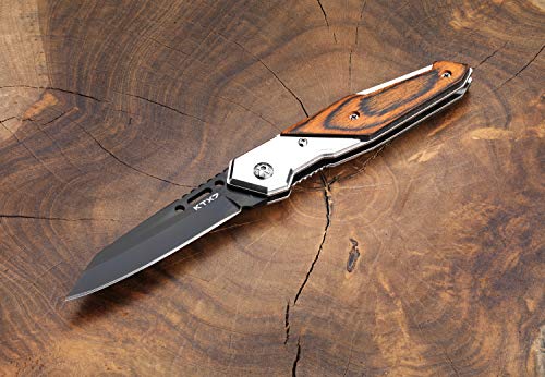 KTX7® Messer Klappmesser Taschenmesser RS mit Holzgriff – Bild 4