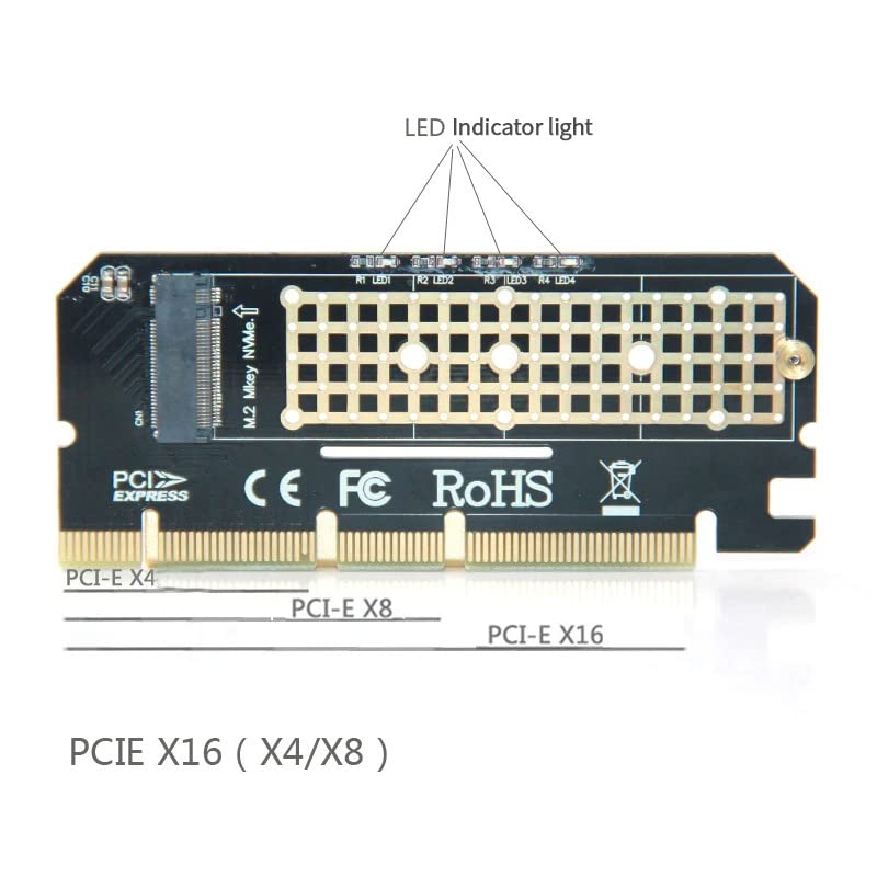 Piplus Key Piplus Pi M.2 NVMe SSD Converter Adapter Expansion Card for PCIe /PCI ...
