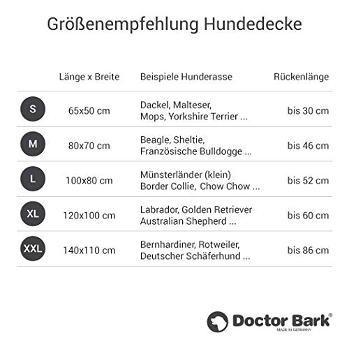 Doctor Bark Hundedecke – weiche, hochwertige Hundematte für größere Hunde, robuste Indoor-Outdoor Liegedecke, waschbar bis 95 °C (Gr. L, 100x80 cm, Grau)