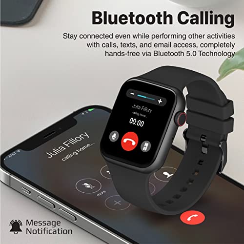 Image of Promate Xwatch-B19 Fitness Smart Watch,1.9 inch Display Bluetooth Calling,IP67 Water Resistant,Voice Assistant,15 Days Battery Life,30 Sports Modes,Real-Time Health Monitor,100+ Watch Faces (Black)