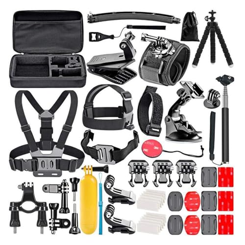 Helweet Kit Di Accessori per Action Cam, Kit Accessori per Fotocamere Sportive, Strumenti per Fissare Dispositivi Elettronici per Ciclismo, Corsa, Skateboard, Arrampicata, Compatibili con Hero 9 8 7