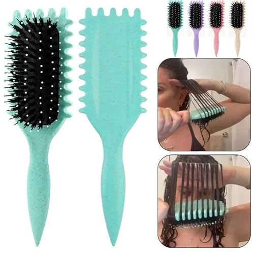 Pente multifuncional para cabelos cacheados para mulheres, em forma oca, massagem no couro cabeludo,