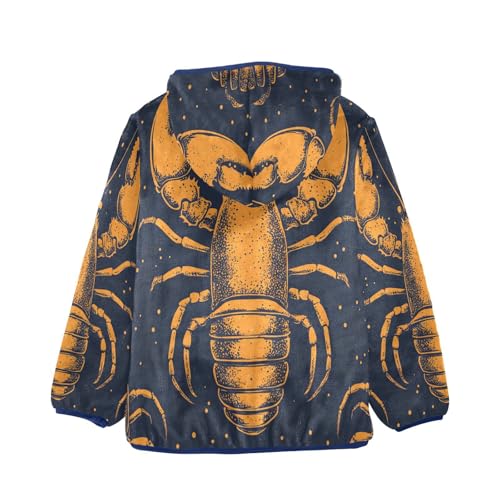 Abstract Lobster Toddler Fleece Jacket Girl Boys Hooded Fleece Jacket Coat Warm Outwear Zip-up 3-10T2