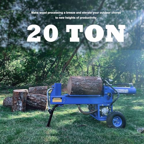 Oxseryn Gas Wood Splitter, 20 Ton Portable Log Splitter, Log Splitters for Firewood 7HP Engine Rapid Auto Return Ram System