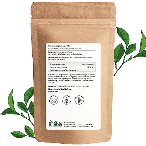 Cistus Incanus Kapseln 500 Stück von eltabia Bio Zistrosen-Kapseln
