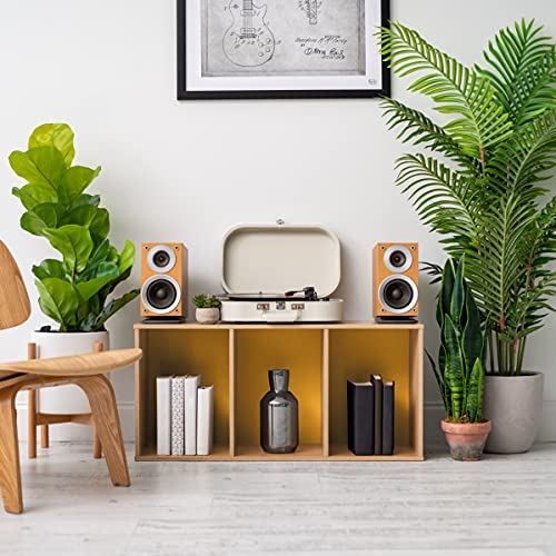 Iris Usa 3 Tier Cube Bookshelf Storage Cubby Shelf, Bookcase, Yellow/White #TOP4