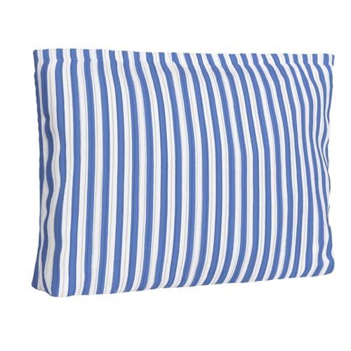 Ksriylm Cute Blue White Striped Makeup Pouch for Women Small Make Up Bag for Zipper Initial Cute Line Vertical Stripe Makeup Cosmetic Bags Pouches for Purse Aesthetic Travel Toiletry