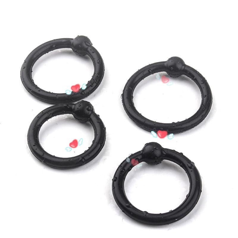 QiKKago 4 Accesorios Negros Multifuncionales, Anillo EláStico Duradero, Mayor Resistencia, Regalos para Parejas - H9