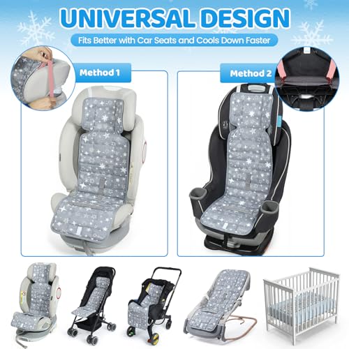Image of Orzbow Car Seat Cooling Pad with Insulated Bag, Carseat Cooler Pad for Babies Toddler Kids Infant, Portable Baby Cooling Pad for Hot Summer to Keep Comfortable, Grey