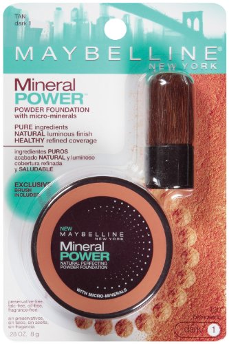 Maybelline New York Mineral Power Powder Foundation, Tan, Dark 1, 0.28 Ounce