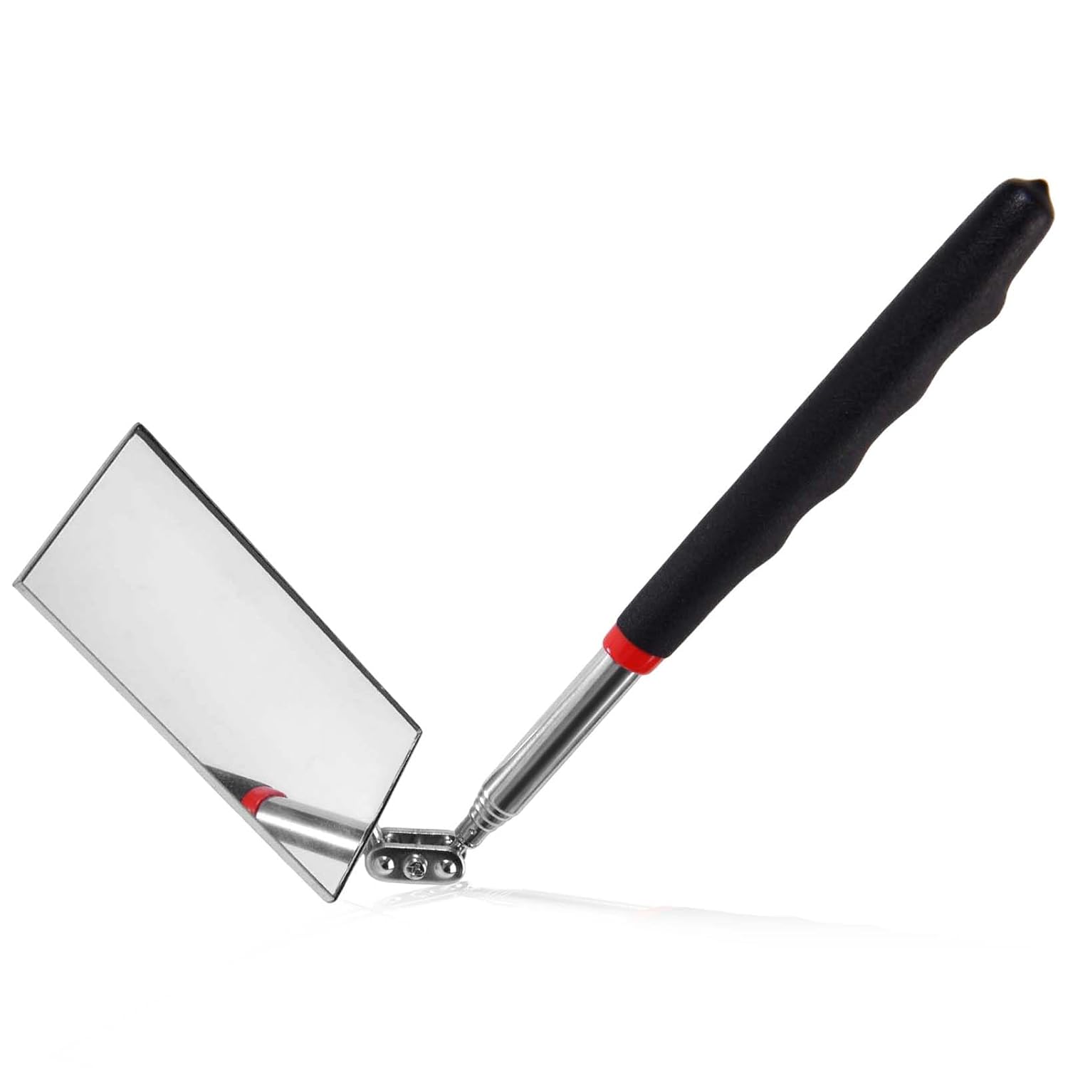 Telescoping Auto Inspection Mirror 360° Swivel Head Rectangular Mechanic Mirror Extendable Mirror Up to 19.5" Long Inspection Mirror on a Stick for Checking Observe Vehicle and Small Details