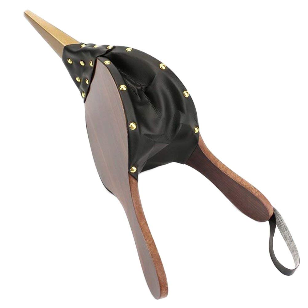 Soffietto in legno per camino, soffietto in pelle, per camini, barbecue e campeggio, con cinturino in pelle appeso, set manuale per barbecue