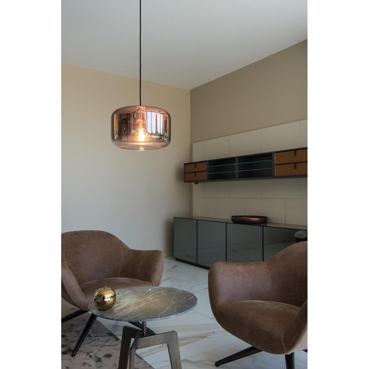 Lampa wisząca SLV PANTILO 28 / lampa do salonu, oświetlenie wewnętrzne, lampa wisząca do jadalni, LED, lampa sufitowa / E27 15W miedź