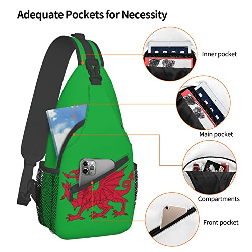 Mochila bandolera unisex con bandera galesa miniatura 5