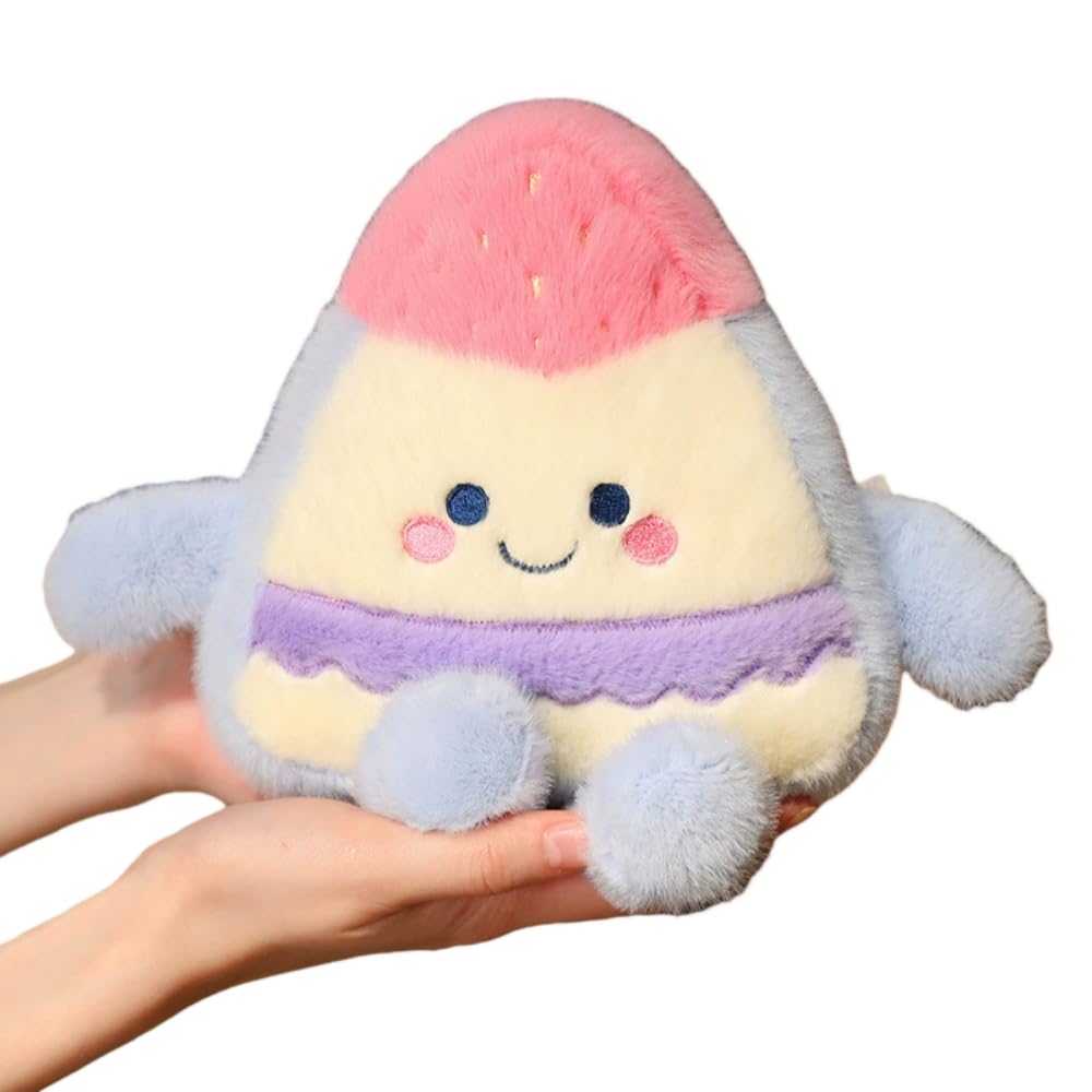 TONGMAN 25CM Birthday Cake Plush Toy, Cute Cake Pillow, Funny Soft Food Plushies Toy, Plush Stuffed Animals Gifts for Kids Birthday (Style E)