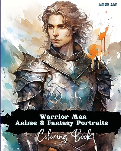 Anime Art Warrior Men Anime & Fantasy Portraits Coloring Book: 48 unique high quality pages - striking detailed designs - includes names and role-play titles image 3