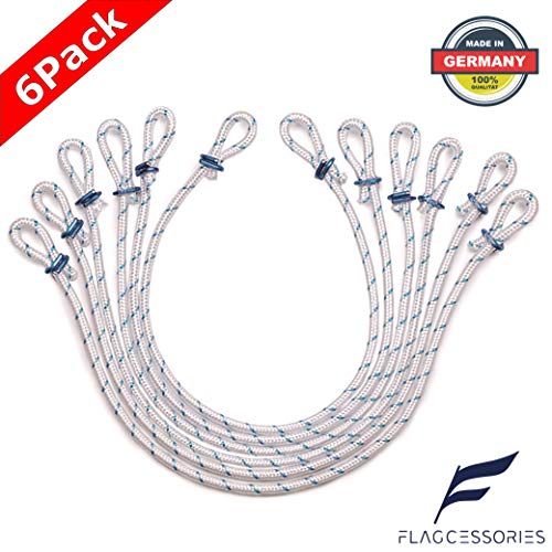 Flagcessories Fahnenschlingen Set zur Fahnenbefestigung von Fahnen und Flaggen am Fahnenmast, für Fahnenmasten bis 100 mm Durchmesser, Länge = 41cm, Premium Fahnenmast Zubehör - 6 Stück