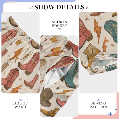 Pajama Bottoms, Pajamas Long Pant Cowboy Boots Retro Lounge Wear Casual Sleep Pants Soft Pjs Sleepwear4
