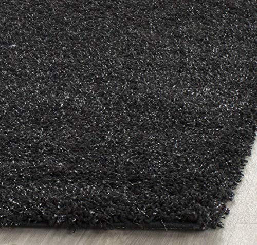 Image of Shaggy Floor Carpets for Living Room, Elegant Bed Side Runner, Modern Carpets for Bedroom, Tempel Carpet,Drawing Carpet,(2x5 Feet, Black)