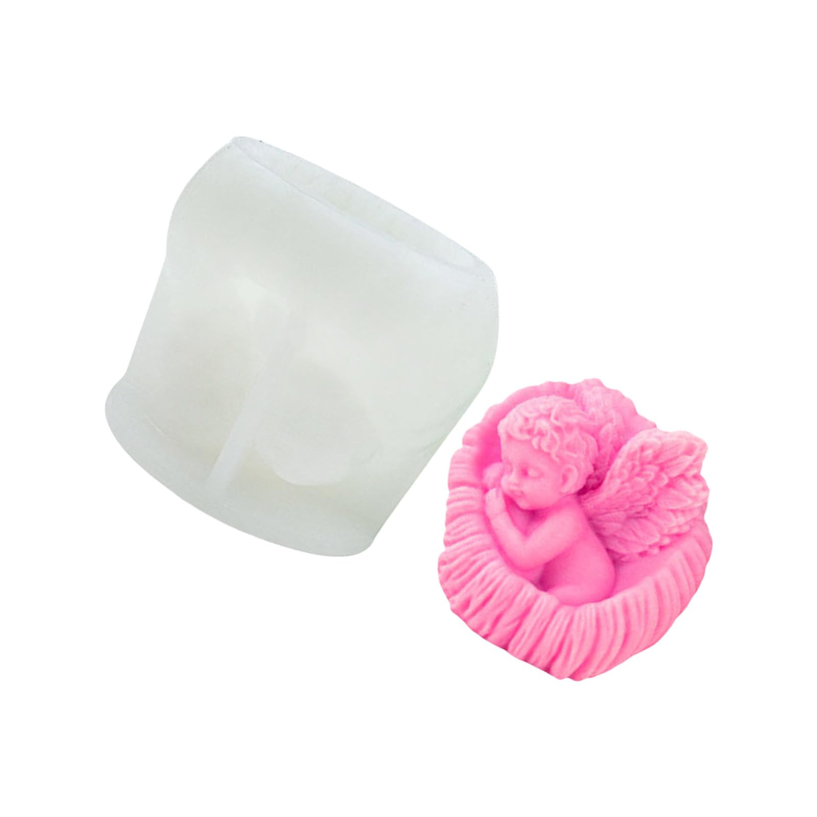 hogtnd Rose Angelic Baby Candle Mold, Heat Resistant Silicone for Crafts, Handmade Soap Chocolate Making, Angelic Silicone Mould