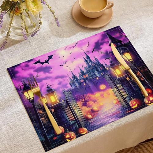 Set de table style gothique violet grand format 45x30 cm lot de 8