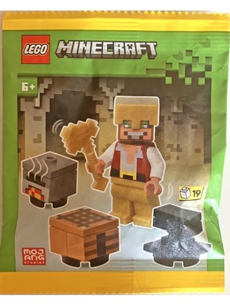 LEGO Minecraft Gold Hunter with Crafting Table Minifigure Paper Bag Set 472506