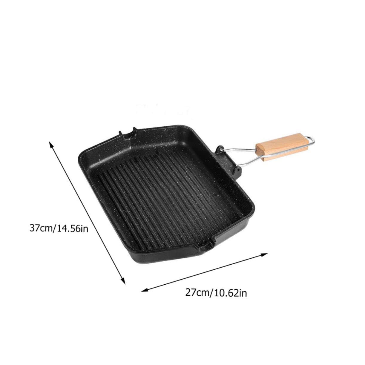 MAGICLULU Grillpfanne Antihaftbeschichtet Für Grill Toastpfanne Quadratisch Aus Bratpfanne Haushaltsgrill Mit Klappbarem Griff Grillplatte Für Snacks Und Backform