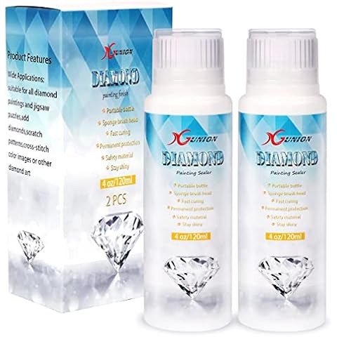 Diamond Painting Sealer 2 Pack 240ML 5D Diamond Painting Glue Sealer Permanent Hold & Shine Effect Diamond Painting Accessories Glue for Diamond Painting, Puzzles and DIY Craft (4 OZ Each Bottle) Cover
