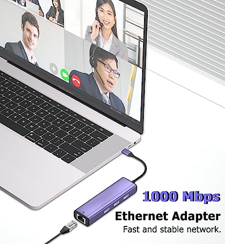 Adaptateur USB C Ethernet RJ45 multiport compatible Chromebook Surface MacBook - 4
