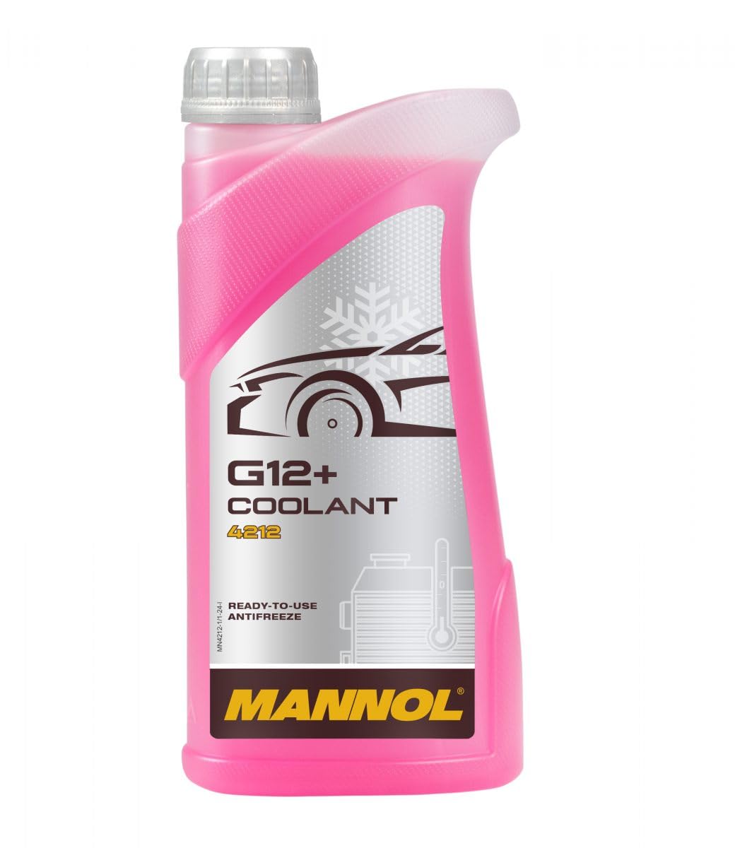MANNOL 4212 (1L) G12 + Ready to USE COOLANT Antifreeze | Extended Service Life up to of Passenger Cars – up to 250 Thousand km| Commercial Vehicles – up to 500 Thousand km | Imported from Germany 1L