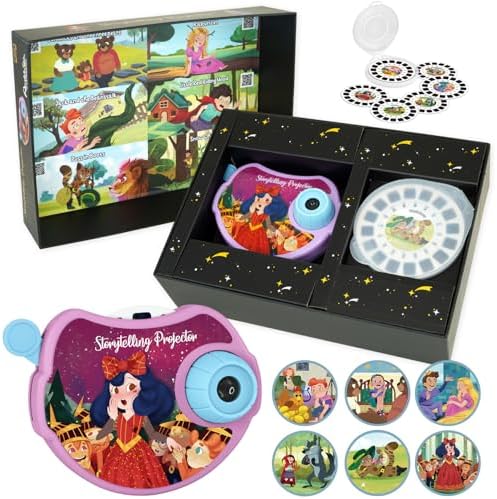 SMILESSKIDDO Book Projector for Kids - Storytelling Projector Bedtime Stories, 6 (Fairy Tale) Discs with Clear Projection, Educational Gift Story Toys for 3 4 5 6 Year Old Boys & Girls