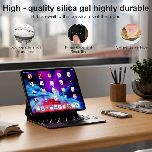 KUKUPOW Silikon Saugnapf Handyhülle, 4 Stück Noppen Handyhülle, 4 Farben Handy Noppen Halter Rückseite, Handyhülle mit Saugnäpfen, Saugnäpfe Handy für Selfies und Videos Freihändig