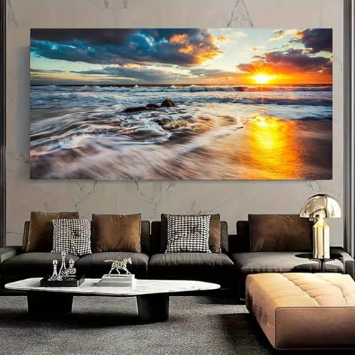 Toile de plage et ocean pour creer une ambiance zen de coucher de soleil dans sa chambre