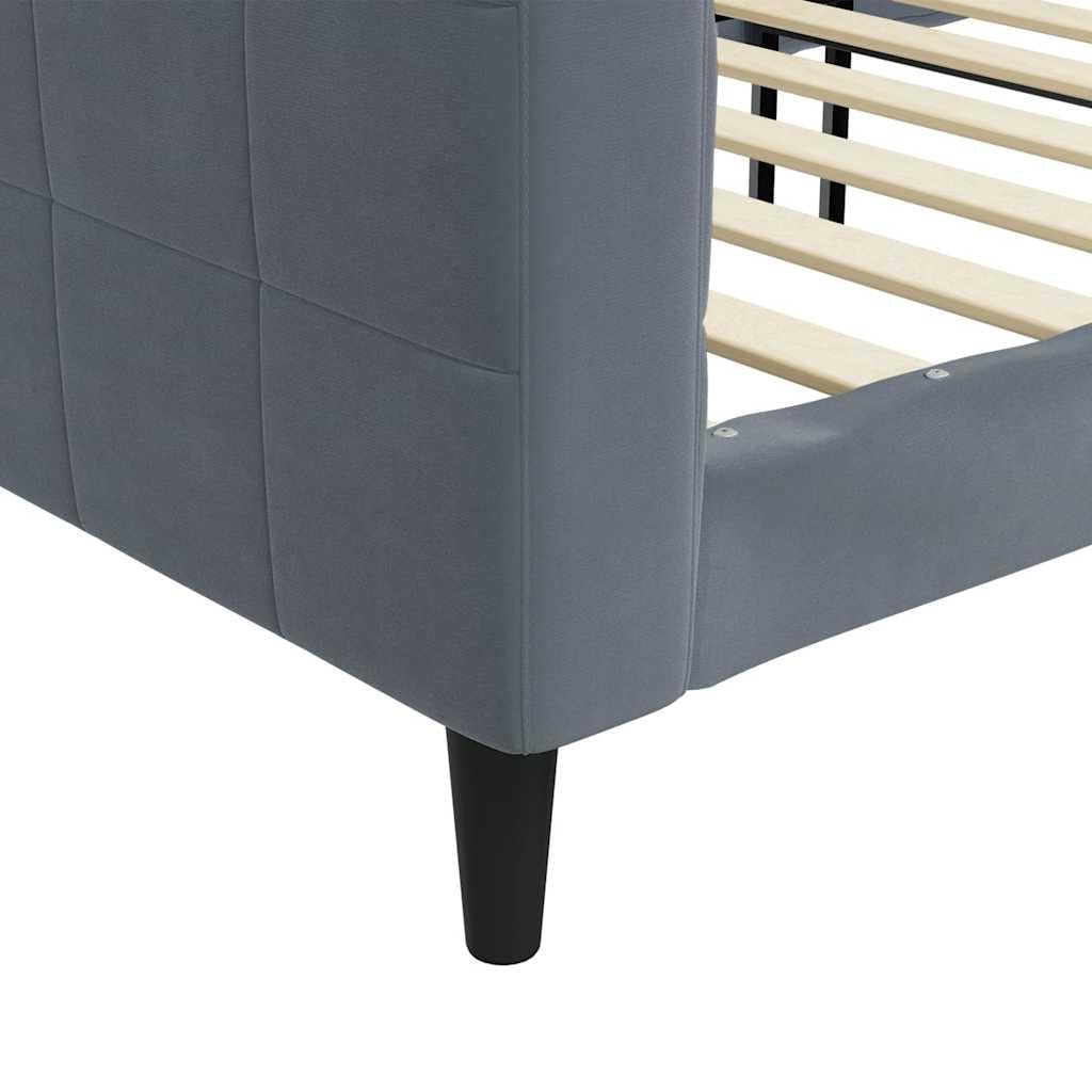 vidaXL Tagesbett Dunkelgrau 90x190 cm Samt