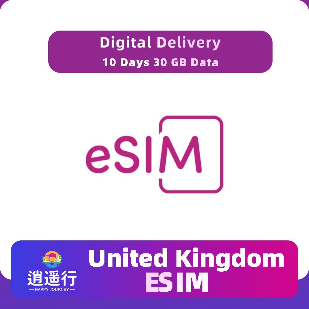 eSIM Card for United Kingdom（UK） | Get QR Code Instantly | 5G/4G High-Speed | Hotspot Allow | for Travel, Business & Unlocked Phones (30 Days, 150GB (Total), 5G, Including Voice Calls.)