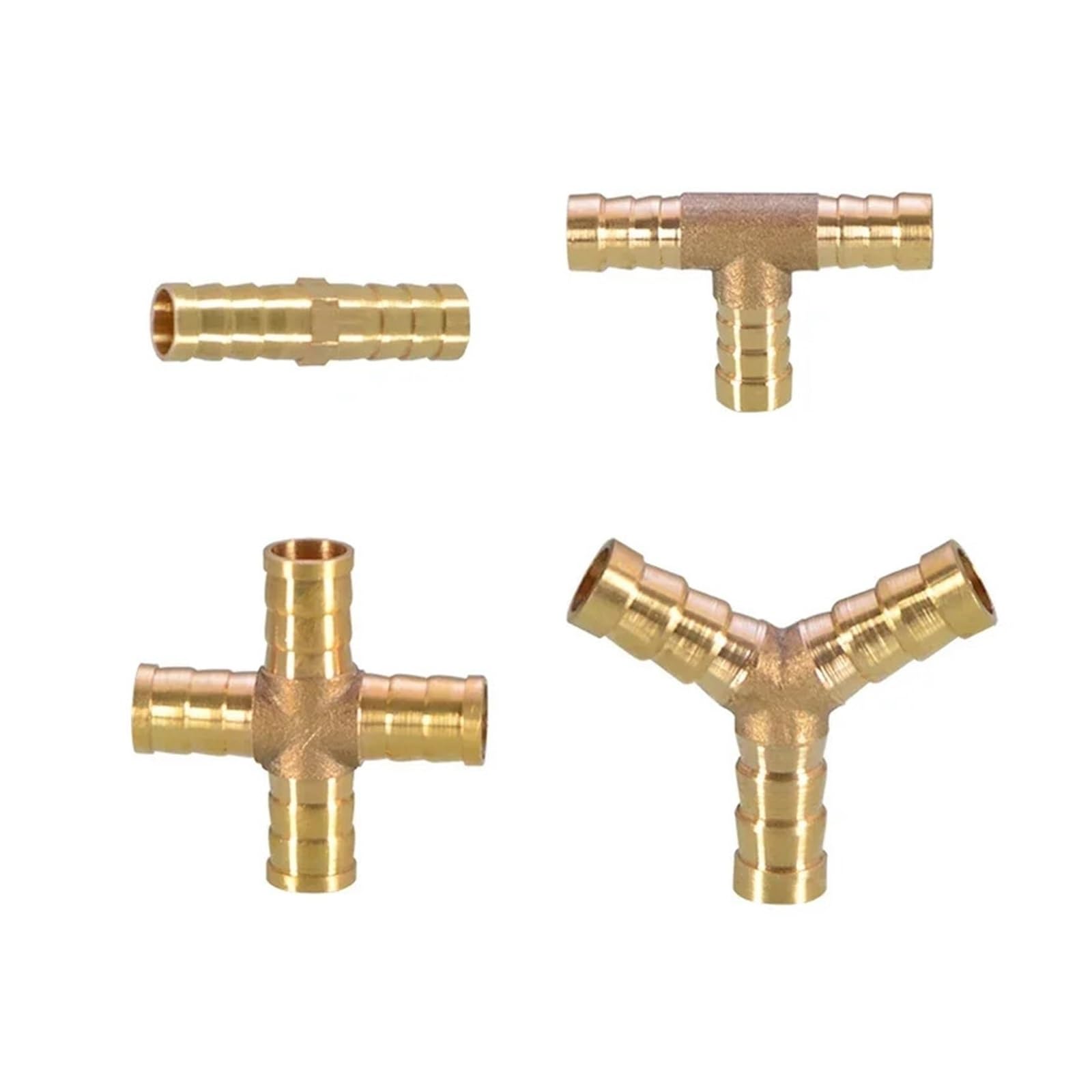 10 Stück Kupfer Pagode Wasserrohrverschraubungen Messing Widerhaken Rohrverschraubung 2 3 4 Wege Messingverbinder for 6 mm 8 mm 10 mm 12 mm 16 mm 19 mm Schlauch (Color : 4 Way, Size : 10mm (10pcs))