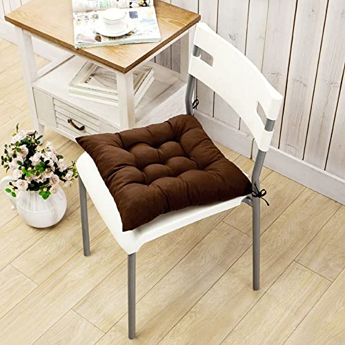 Solid Color Chair Seat Cushion With Ties, Soft Thicken Chair Pad Mat Square Tie On Table Chair Seat Cushion, Washable Home Chair Cushion(Black) #TOP5