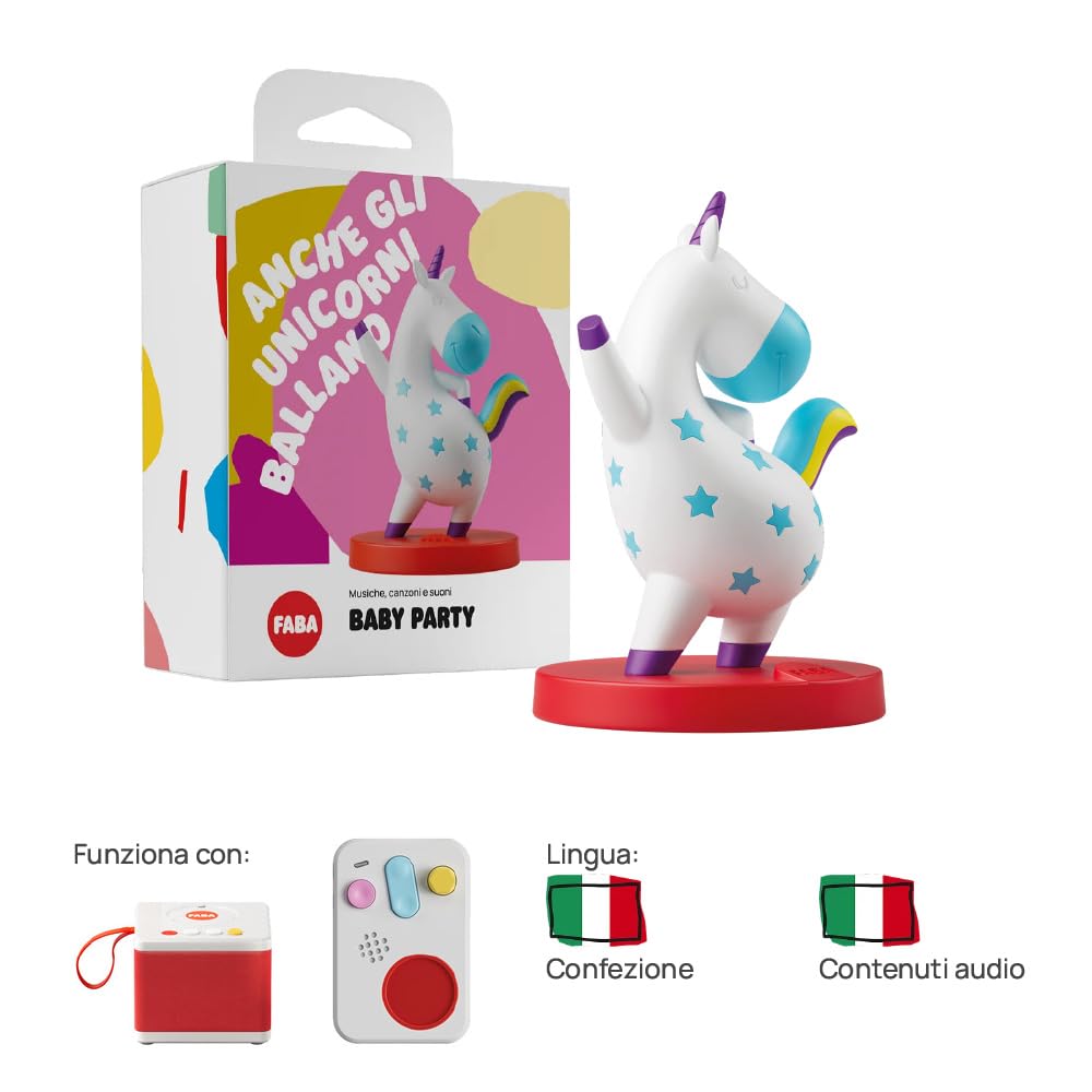 FABA Personaggio Sonoro Baby Party - Canzoncine - Giocattolo, Contenuti Educativi, Versione Italiana, Bambini 0+ Anni
