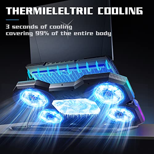 Feliexez 2023 Upgraded Thermoelectric Laptop Cooling Pad,14-18 Inches Laptop Stand with Thermoelectric Cooler and 4 Fans, Powerful Laptop Cooler, Multi-Gear Adjustment, Independent Control (Black)