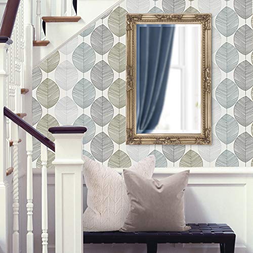 Image of Howard Elliott Collection Queen Ann Rectangular Antique Silver Leaf Wall Mirror, Rectangle Hanging Wood Framed Vanity Mirrors for Home Decor, Living Room, Bathroom, Bedroom, or Hallway, 24 x 36 Inch