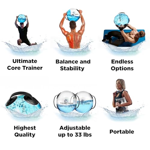 Tidal Tank - Sphere Mini Aqua Ball statt Sandsack Trainings Power Bag mit Wassergewicht, Ultimatives Kern- und Balance-Workout, bis zu 13 kg
