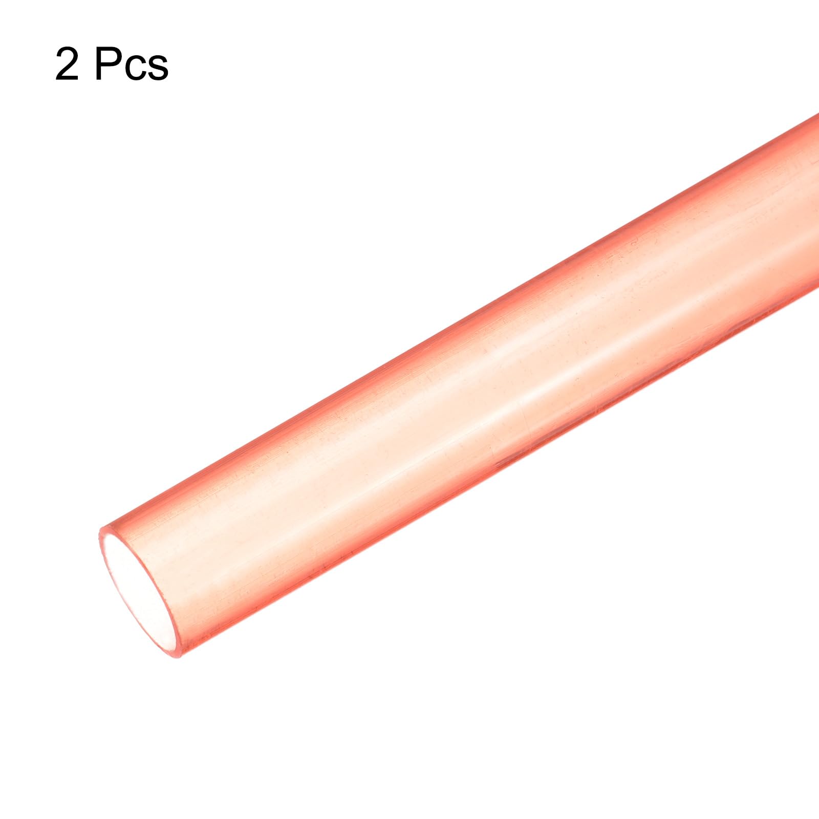 QUARKZMAN Tubo Conduit PVC 1.5m/59" Lunghezza 20mm OD Canalizzazione Cavi Trasparente Rosso Tubo Diritto per Installazione Cablaggio Elettrico Confezione da 2