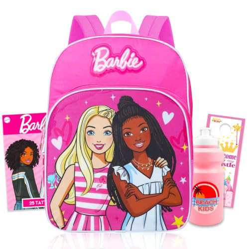 Barbie Backpack for Girls School Bundle w/ 16 in Bookbag + More