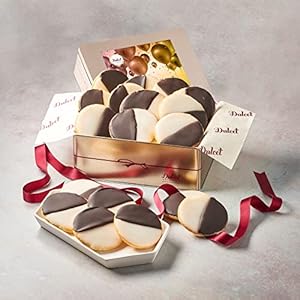 Dulcet Gift Baskets Congratulations NY Style Black & White Cookies Favorite Gift Tin- Celebrations for Men, Women, Girls and Boys.