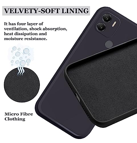 Image of A rtistque Liquid Silicone Back Cover Case for Poco C51 Shockproof TPU Soft Flexible with Camera Protection - Black